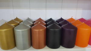 6.5cm-Individual Coloured Natural Candle Pillars -huge range of shades