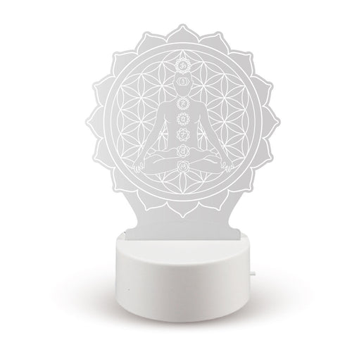 3D LED Night Lamp – Meditation Chakra