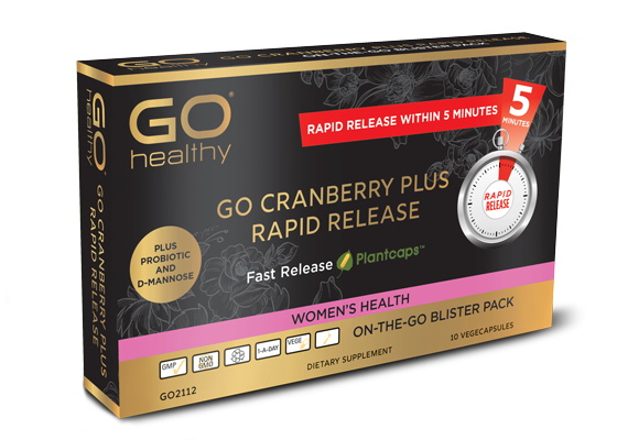 Go Cranberry Plus Rapid Relief on the go pack