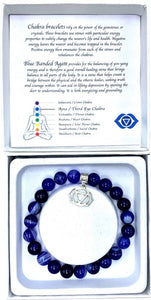 Blue Banded Agate Third Eye Chakra Bracelet