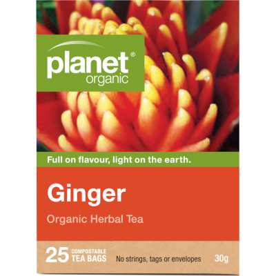 Planet Organic Ginger Organic Herbal Tea Bags 25pk