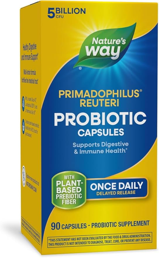 Nature's Way, Primadophilus® Reuteri Probiotic, 5 Billion CFU, 30 Capsules