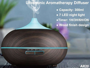 Aroma Diffuser Round Dark Wood Look