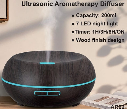 Aroma Diffuser Round Dark Wood