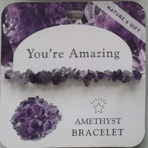 Natures Gift Jewelry Wishing Gem-Chip Bracelet Amethyst- You’re Amazing