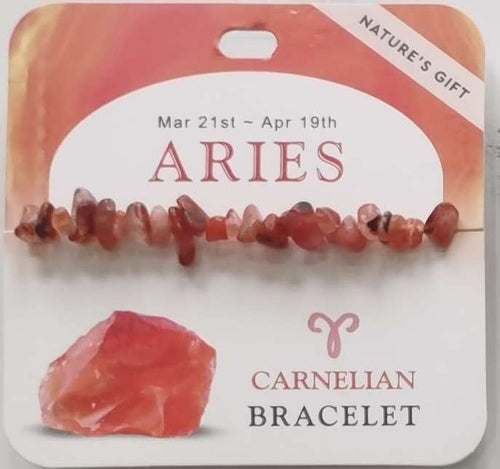 Natures Gift Jewelry Zodiac Gem-Chip Bracelet Carnelian- Aries