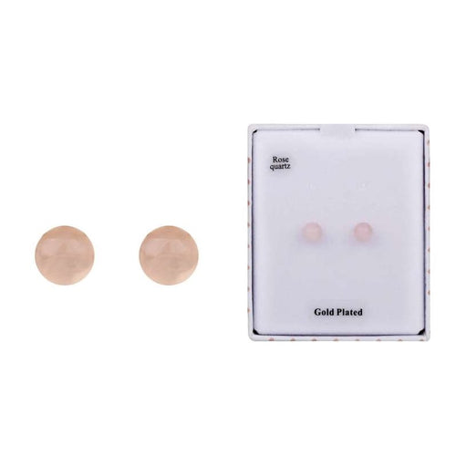 Equilibrium Rose Quartz Gemstone Studs