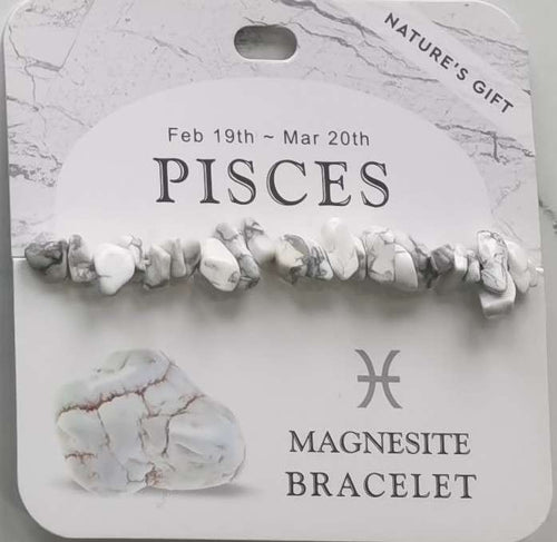 Natures Gift Jewelry Zodiac Gem-Chip Bracelet Magnesite- Pisces