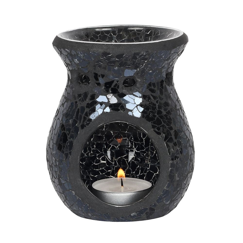 Small Black Crackle Glass Burner