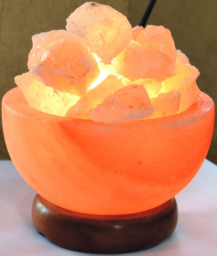 Salt Lamp Fire Bowl- with new 12V cable and bulb