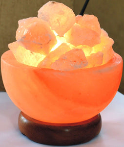 Salt Lamp Fire Bowl- with new 12V cable and bulb