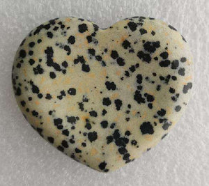 Dalmatian Jasper Worry Stone Heart