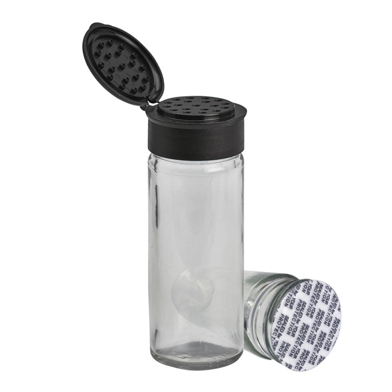 100ml Spice Glass Jar & 41mm Black Sprinkler Top