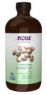 NOW Foods, Solutions, Certified Organic Castor Oil, 16 fl oz (473 ml)