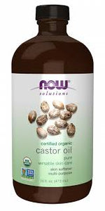 NOW Foods, Solutions, Certified Organic Castor Oil, 16 fl oz (473 ml)
