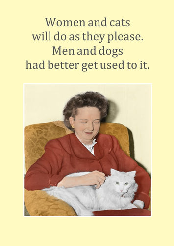 Cath Tate - Woman And Cats - Humour Card