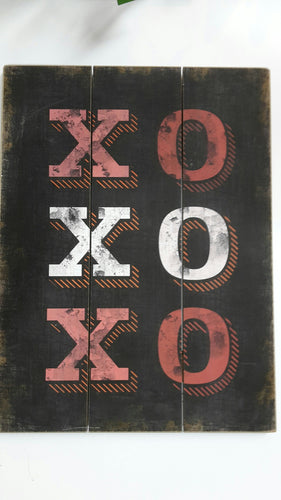 xoxoxo Wooden Wall Sign
