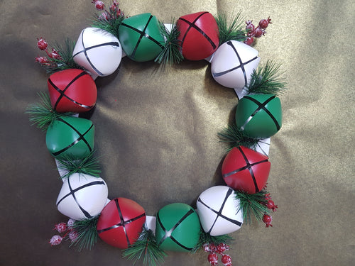 Red/Green/White Bells Wreath