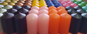 5cm-Individual Coloured Natural Candle Pillars -huge range of shades