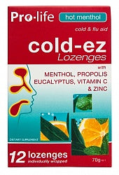 Pro-Life Cold-Ez Lozenges 12 - Hot Menthol or Lemon and Honey