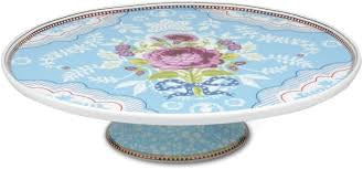 Pip Studio Porcelain Floral Cake Tray Blue 30.5cm