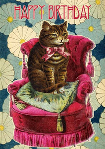 Madame Treacle - Cat On The Red Chair - Birthday Card