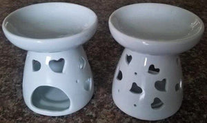 Oil Burner White Hearts