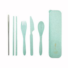 Load image into Gallery viewer, On-The-Go Wheat Straw Utensil Set