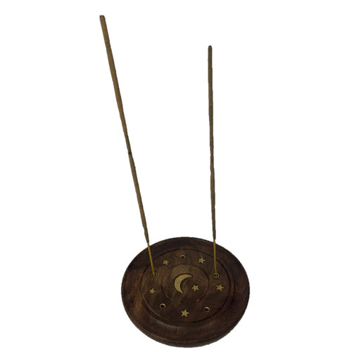 Moon & Star Round Incense Plate 4 inch