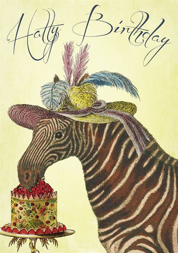 Madame Treacle - Zebra With Hat - Birthday Card