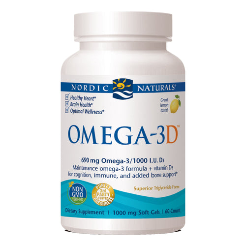 Nordic Naturals Ultimate Omega-D3 1280mg + Vitamin D3 SoftGels 120 - Lemon