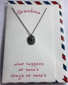 Pewter Pendant Nan on a Card & Envelope