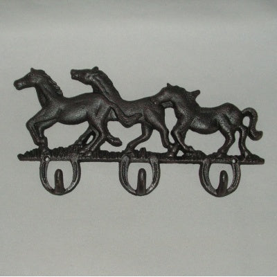 34x17cm Triple Horses Key Rack