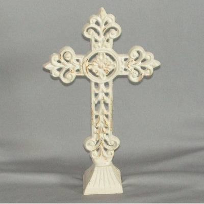 White Cross on stand 29cm high