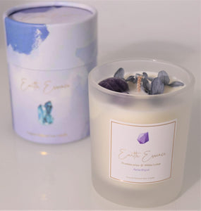 Crystal Soy Wax Candle Hydrangea, Amethyst, Frankincense and White Lotus