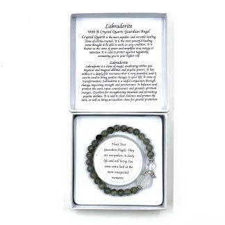 Labradorite Crystal Quartz Guardian Angel Bracelet
