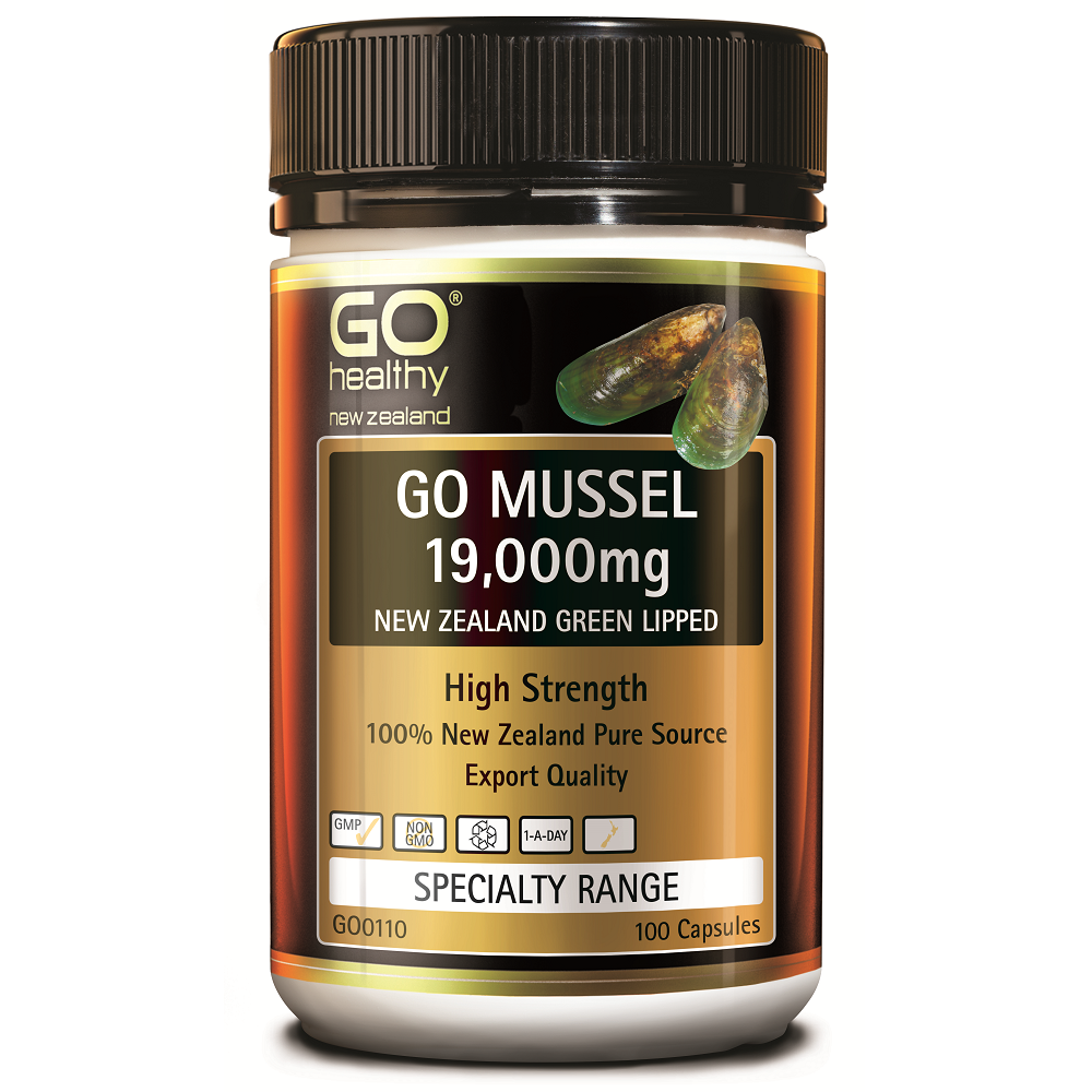 GO MUSSEL 19,000mg - NEW ZEALAND GREEN LIPPED 100capsules