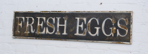 Fresh Eggs Metal Sign