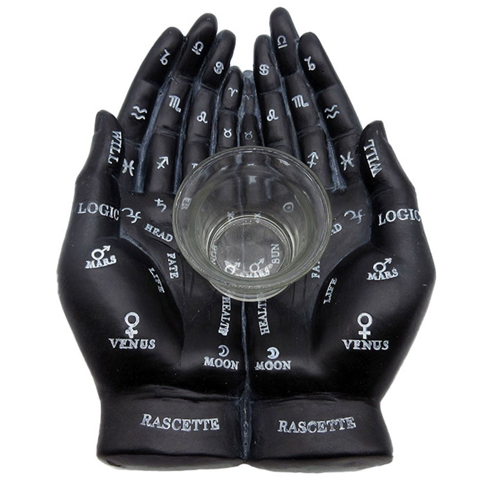 Black Palm Reading hand with Tealight Holder