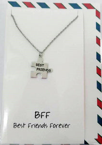 Pewter Pendant Best Friends on a Card & Envelope