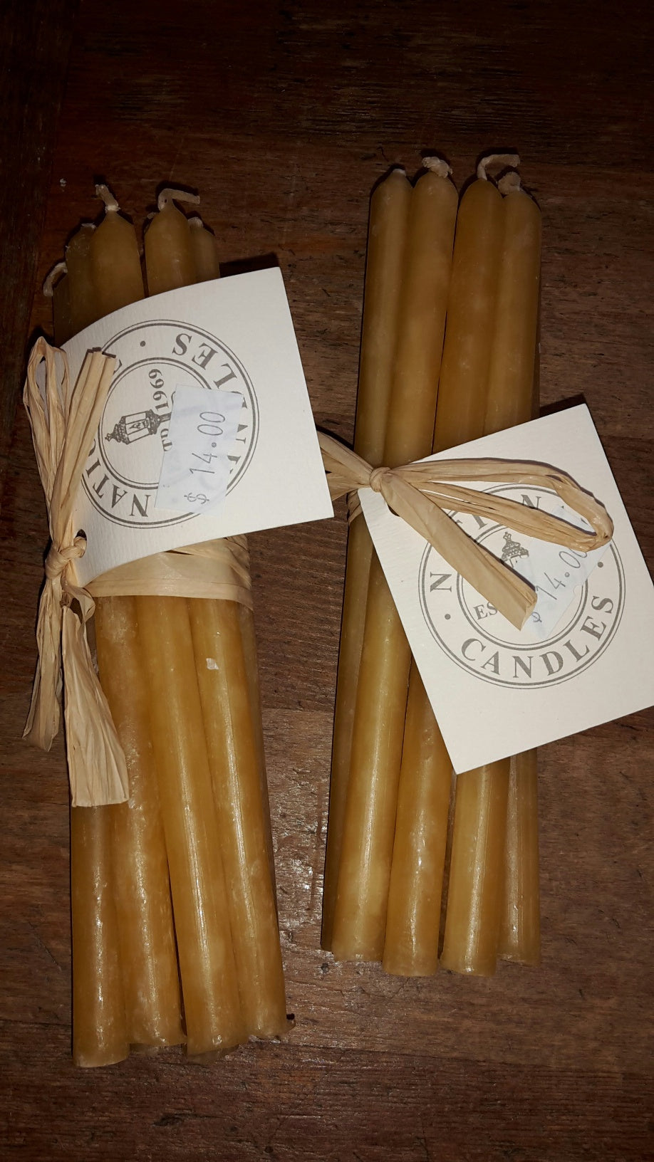 Florist taper beeswax candles
