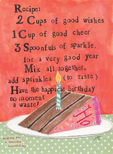 Curly Girl - Recipe - Birthday Card