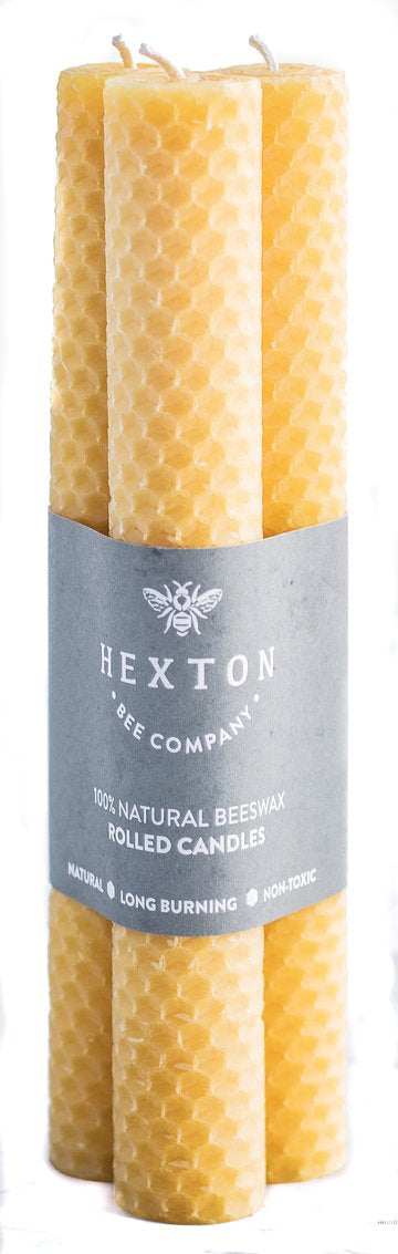 Hexton Rolled Beeswax Taper Candle Set 15x210mm