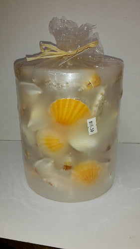 Yellow & White Fanshell Candle