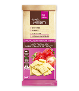 Sweet william white choc & Strawberry pieces 100g
