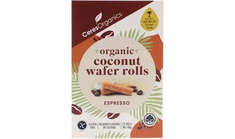 Organic Coconut Wafer Rolls, Espresso