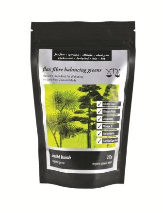 Waihi Bush Flax Fibre Balancing Greens 250gm