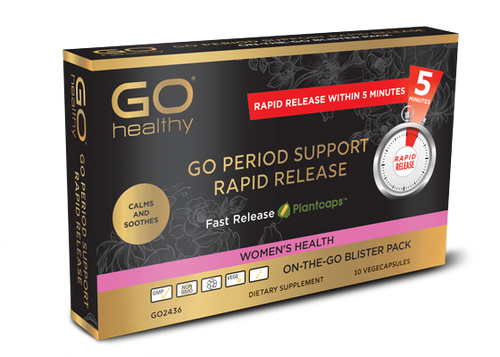 Go Period Support Rapid Release on the go pack