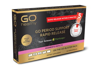Go Period Support Rapid Release on the go pack