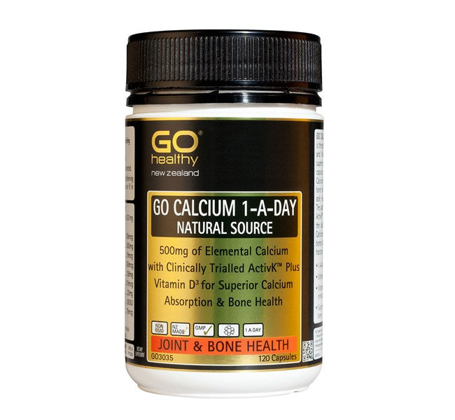 GO CALCIUM 1-A-DAY-Natural, 500mg Elemental + K2 & D4